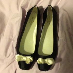 Kate Spade Black Satin Flats